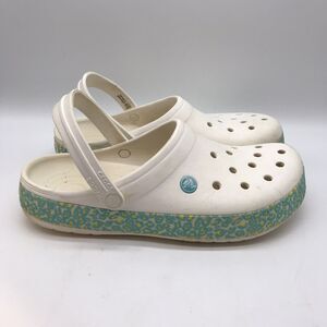 Crocs Platform Clogs White Men's 11 Nurse Medical Work Shoes No Vent Back Strap